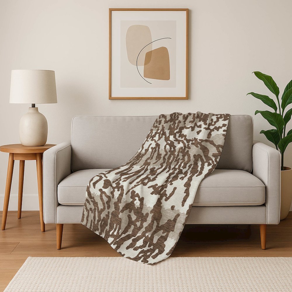Premium Machine Washable ASB873 Chocolate 50" x 70" Sherpa Throw Blanket. Picture 5