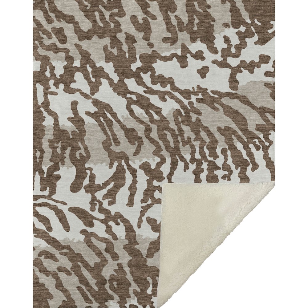 Premium Machine Washable ASB873 Chocolate 50" x 70" Sherpa Throw Blanket. Picture 1