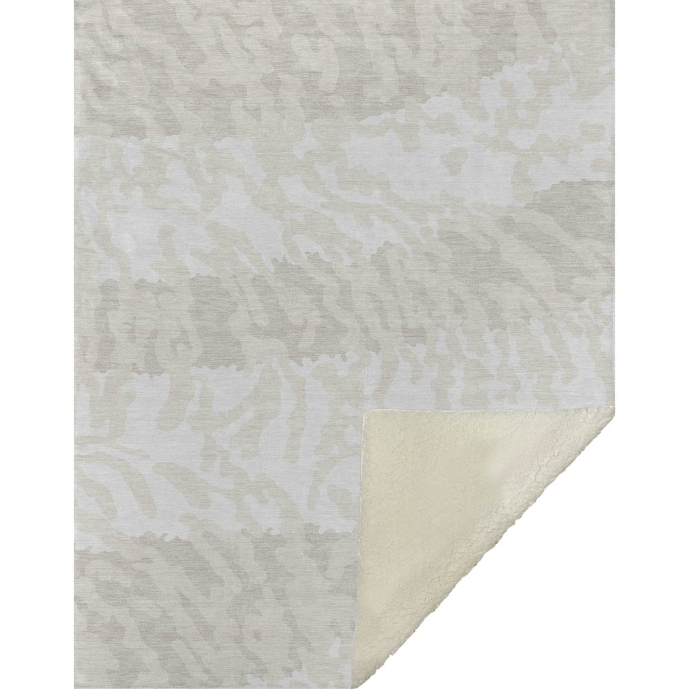 Premium Machine Washable ASB873 Ivory 50" x 70" Sherpa Throw Blanket. Picture 1