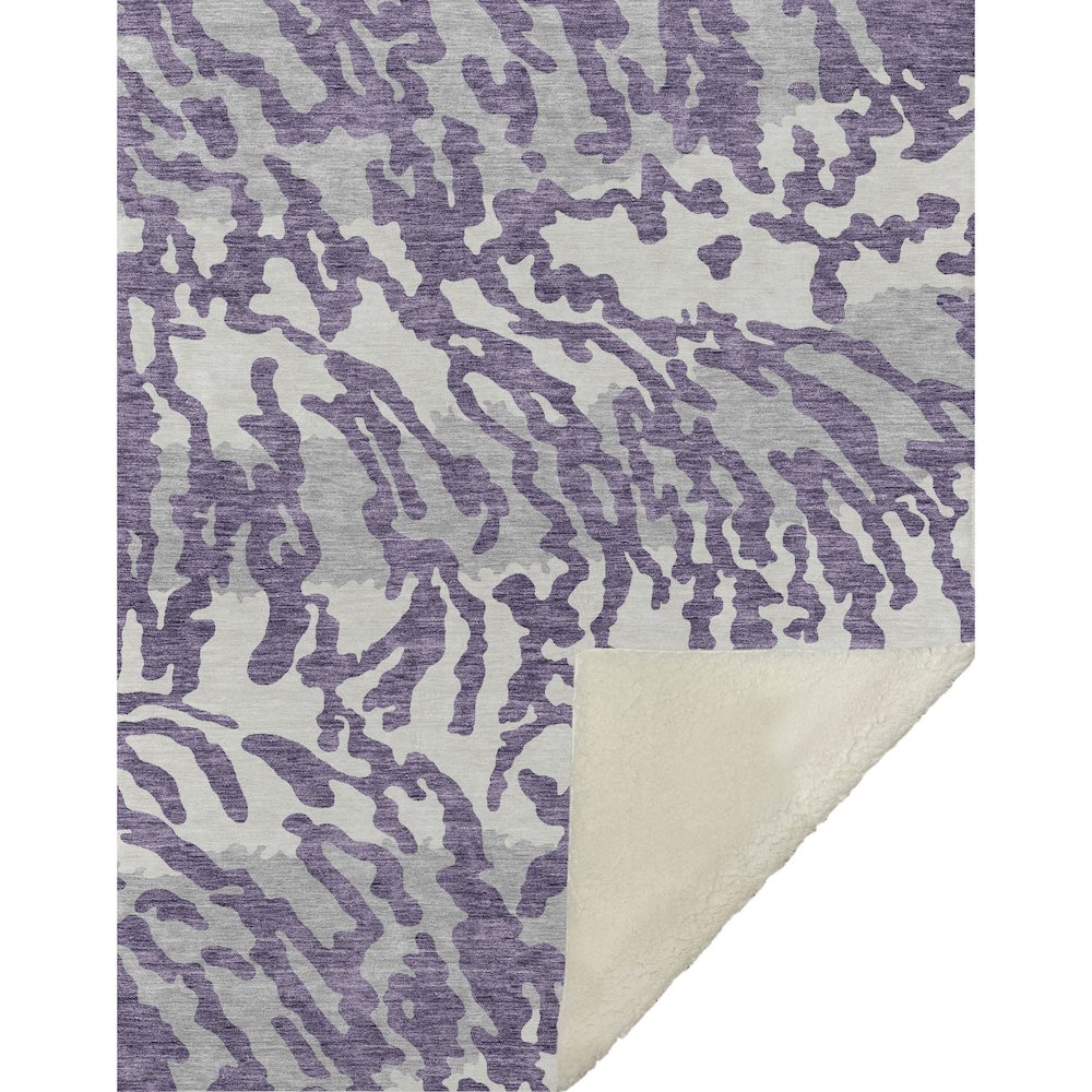 Premium Machine Washable ASB873 Purple 50" x 70" Sherpa Throw Blanket. Picture 1