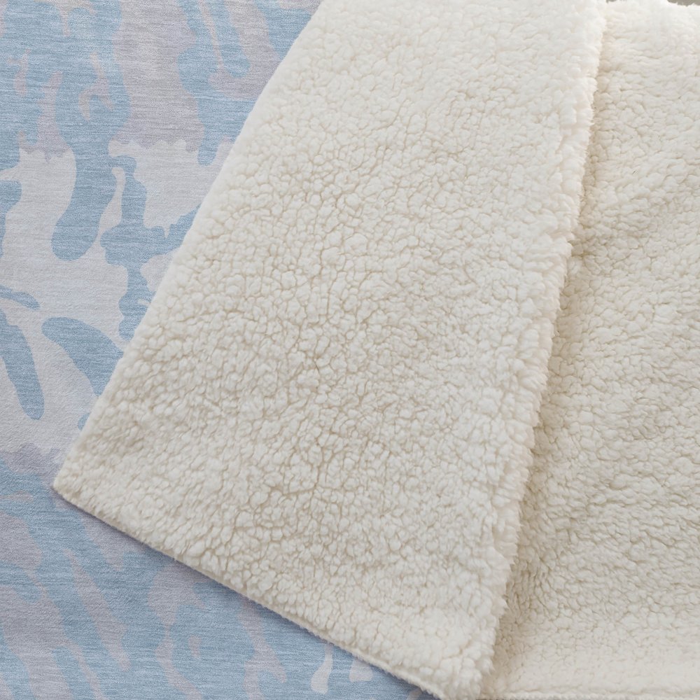 Premium Machine Washable ASB873 Sky 50" x 70" Sherpa Throw Blanket. Picture 2