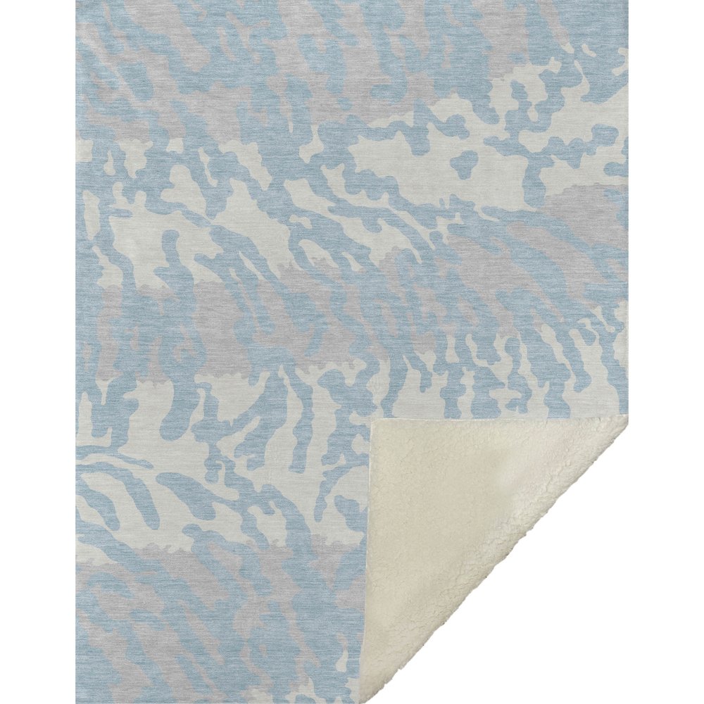 Premium Machine Washable ASB873 Sky 50" x 70" Sherpa Throw Blanket. Picture 1