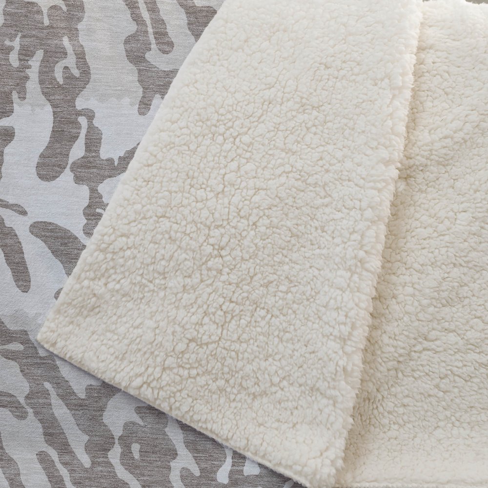 Premium Machine Washable ASB873 Taupe 50" x 70" Sherpa Throw Blanket. Picture 2