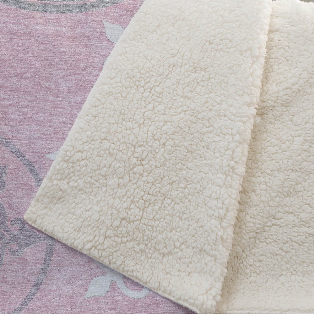 Premium Machine Washable ASB874 Pink 50" x 70" Sherpa Throw Blanket. Picture 2