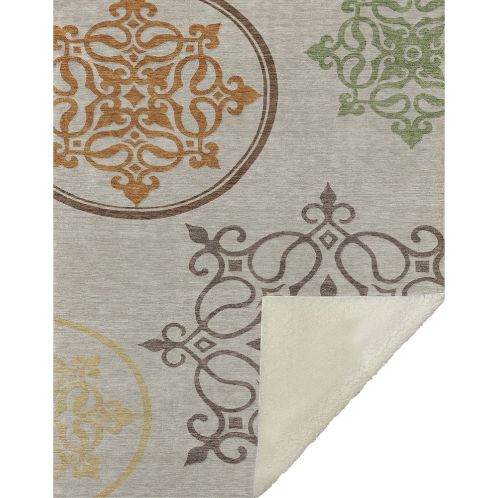 Premium Machine Washable ASB874 Taupe 50" x 70" Sherpa Throw Blanket. Picture 1