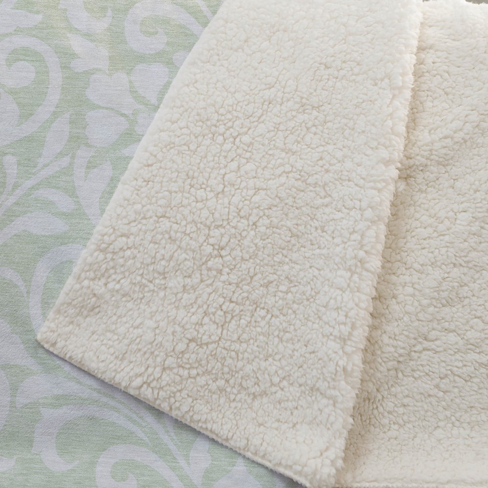 Premium Machine Washable ASB875 Aloe 50" x 70" Sherpa Throw Blanket. Picture 2