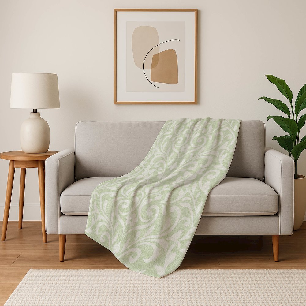 Premium Machine Washable ASB875 Aloe 50" x 70" Sherpa Throw Blanket. Picture 5