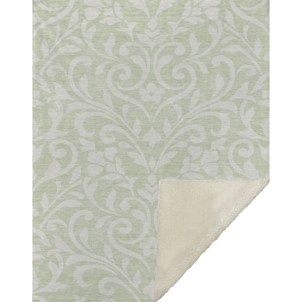Premium Machine Washable ASB875 Aloe 50" x 70" Sherpa Throw Blanket. Picture 1