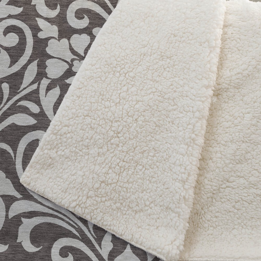 Premium Machine Washable ASB875 Chocolate 50" x 70" Sherpa Throw Blanket. Picture 2
