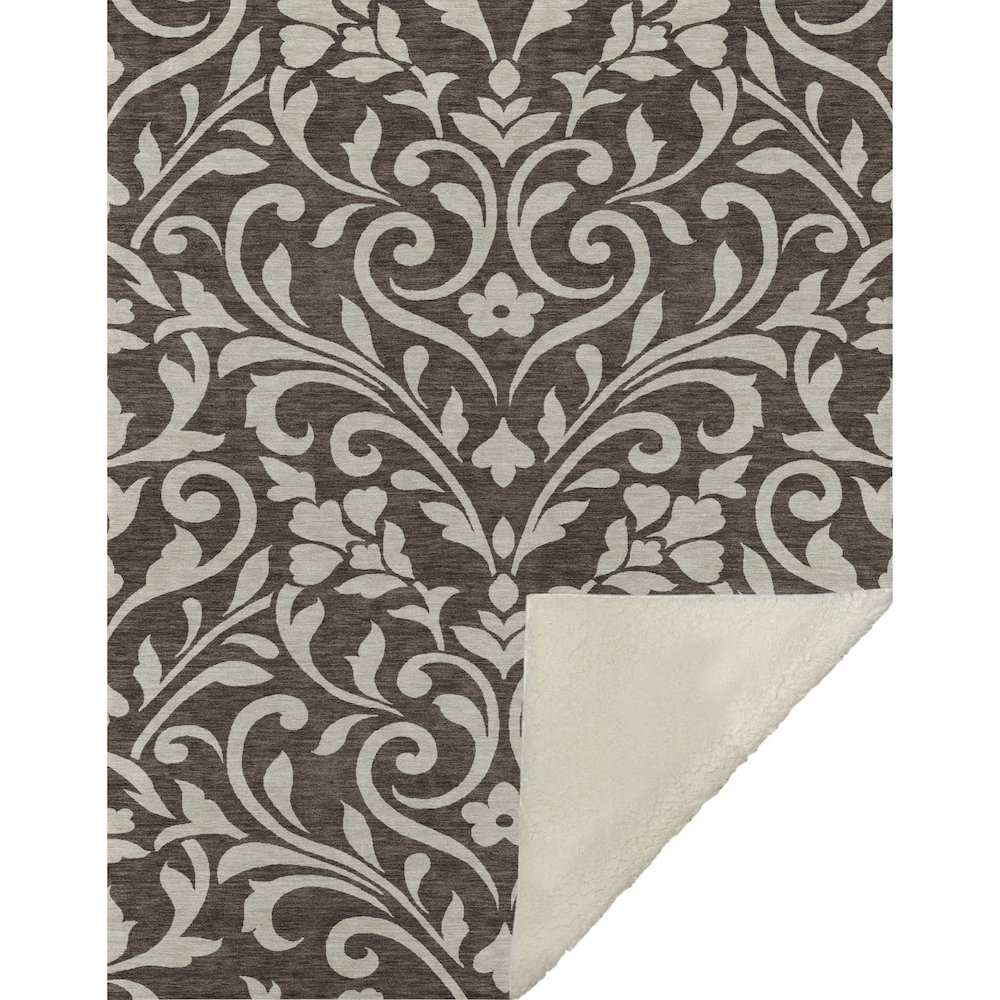 Premium Machine Washable ASB875 Chocolate 50" x 70" Sherpa Throw Blanket. Picture 1