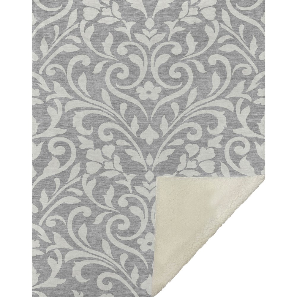 Premium Machine Washable ASB875 Gray 50" x 70" Sherpa Throw Blanket. Picture 1