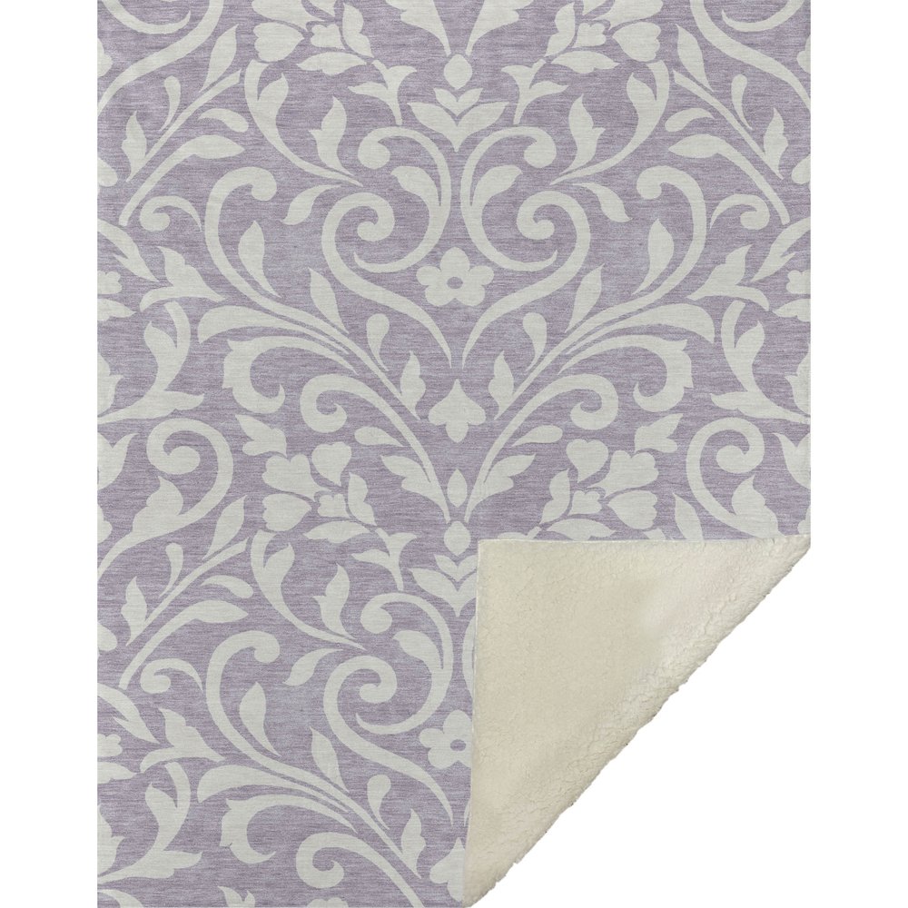 Premium Machine Washable ASB875 Lavender 50" x 70" Sherpa Throw Blanket. Picture 1