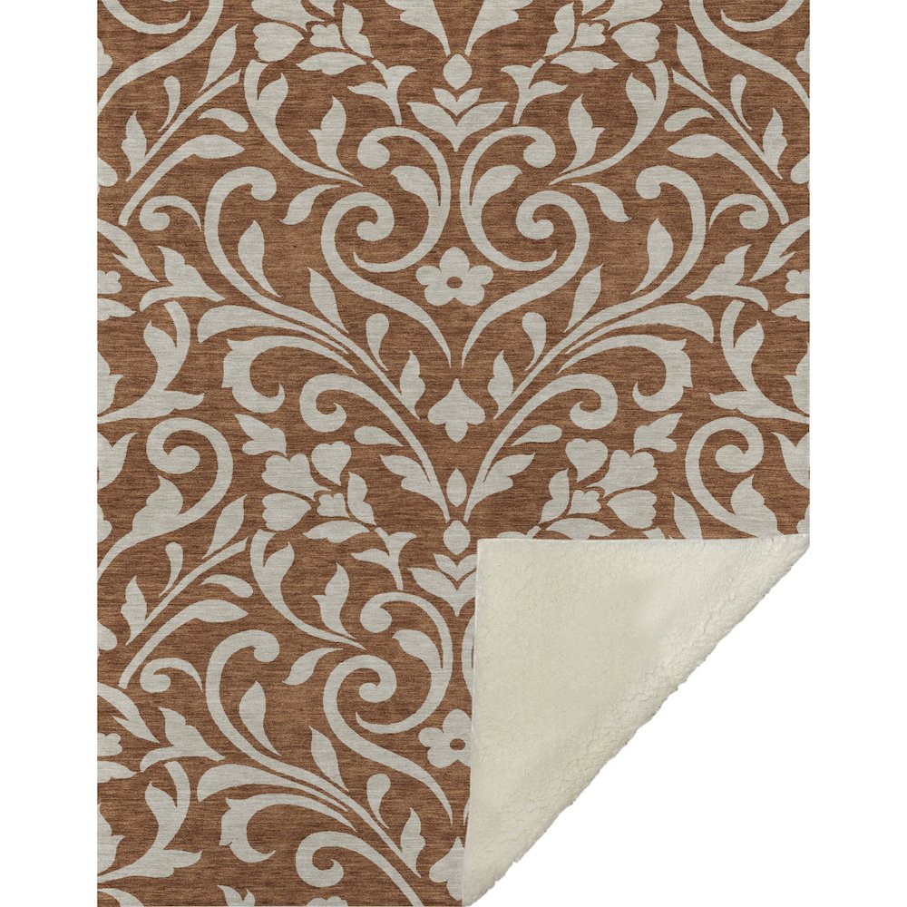 Premium Machine Washable ASB875 Paprika 50" x 70" Sherpa Throw Blanket. Picture 1