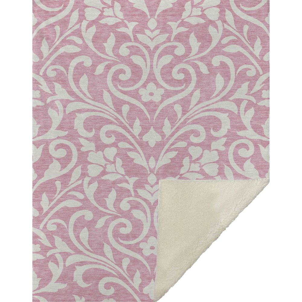 Premium Machine Washable ASB875 Pink 50" x 70" Sherpa Throw Blanket. Picture 1