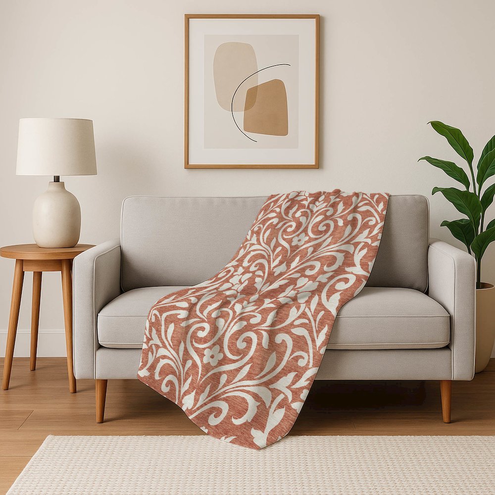 Premium Machine Washable ASB875 Salmon 50" x 70" Sherpa Throw Blanket. Picture 5