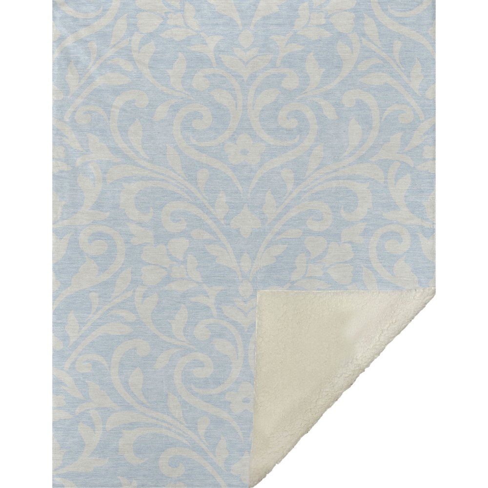 Premium Machine Washable ASB875 Sky 50" x 70" Sherpa Throw Blanket. Picture 1