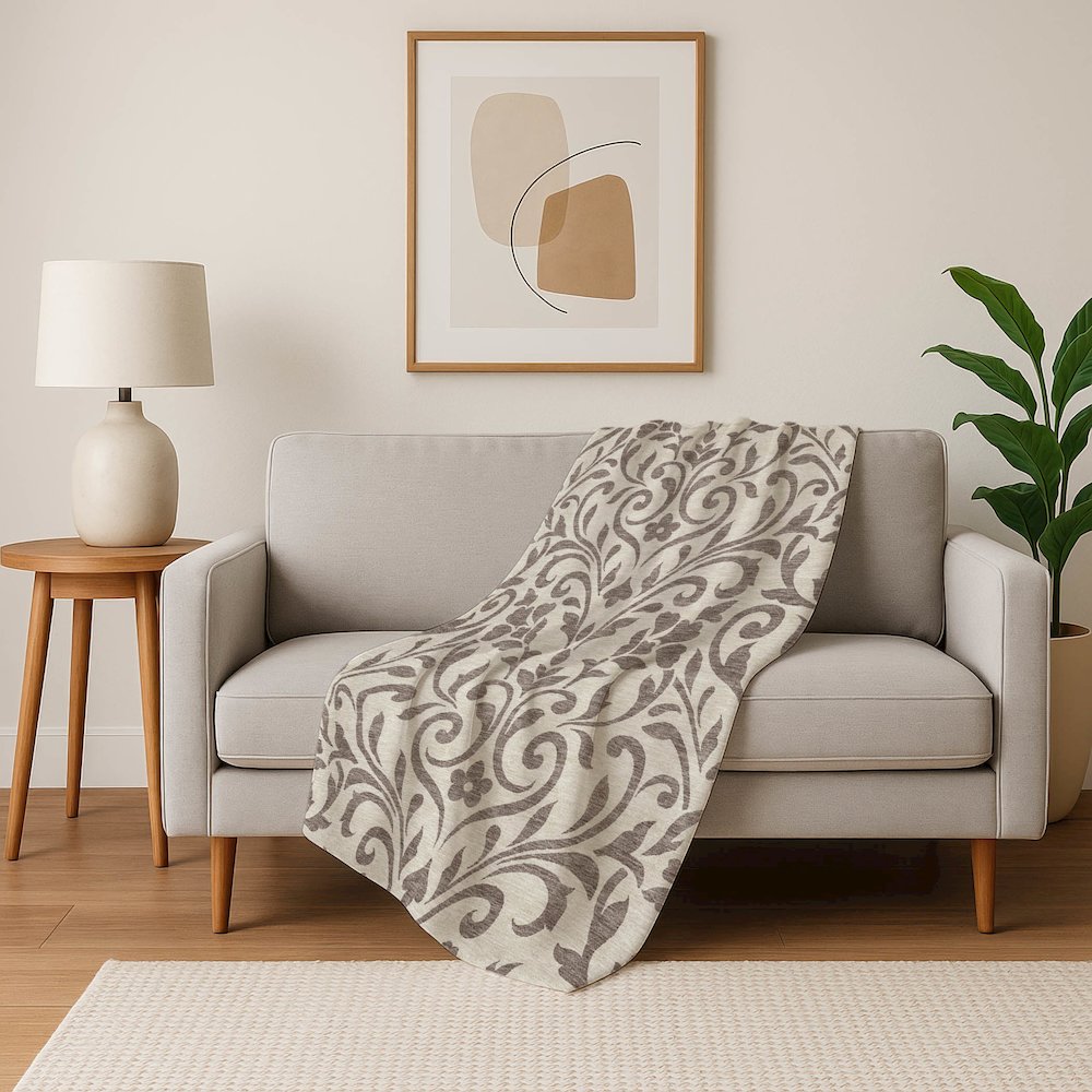 Premium Machine Washable ASB875 Taupe 50" x 70" Sherpa Throw Blanket. Picture 5