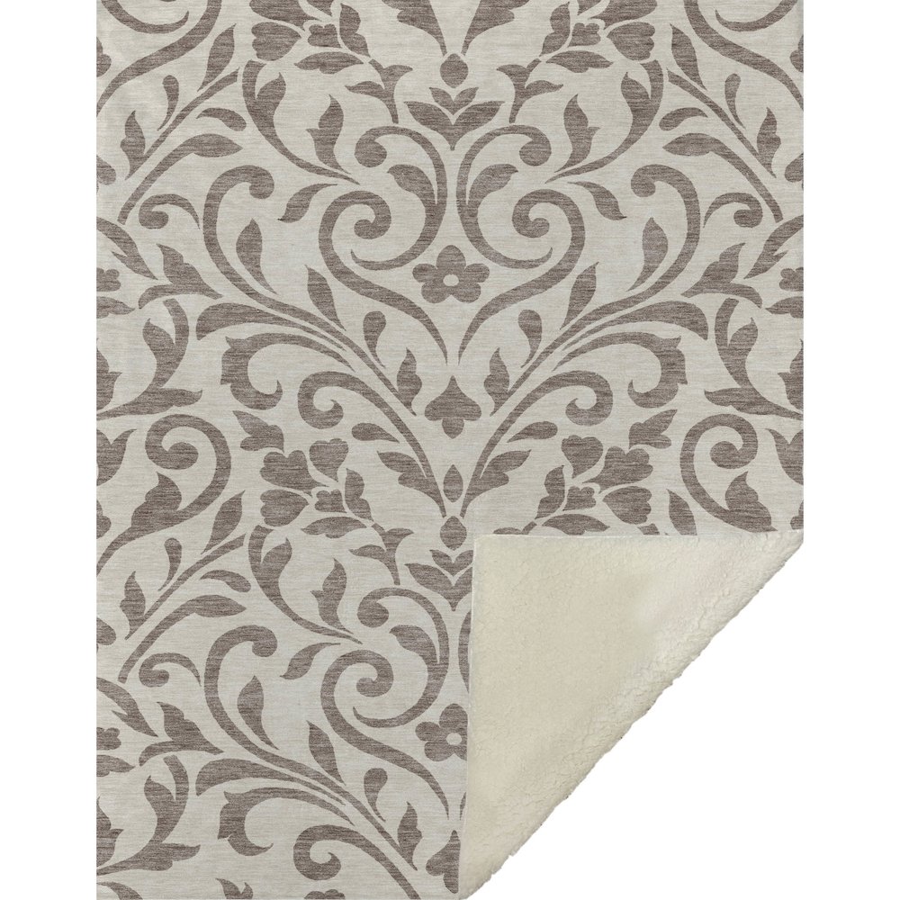 Premium Machine Washable ASB875 Taupe 50" x 70" Sherpa Throw Blanket. Picture 1