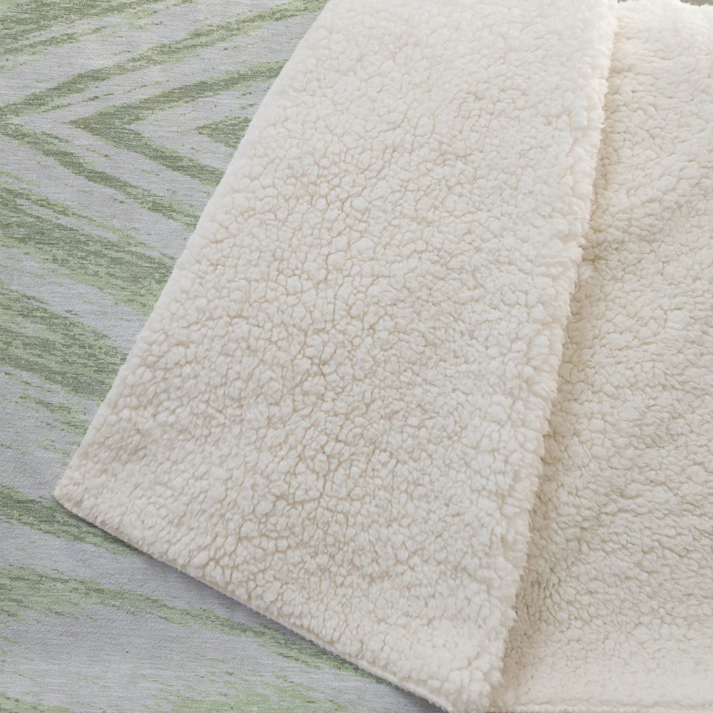 Premium Machine Washable ASB876 Aloe 50" x 70" Sherpa Throw Blanket. Picture 2