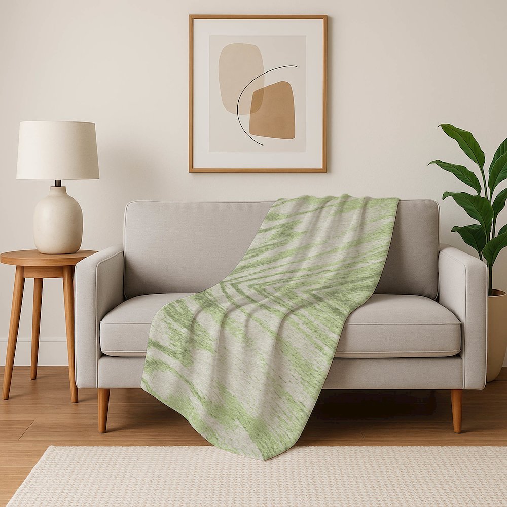 Premium Machine Washable ASB876 Aloe 50" x 70" Sherpa Throw Blanket. Picture 5
