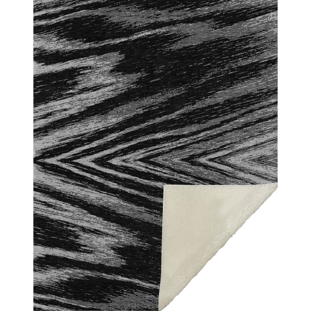 Premium Machine Washable ASB876 Black 50" x 70" Sherpa Throw Blanket. Picture 1