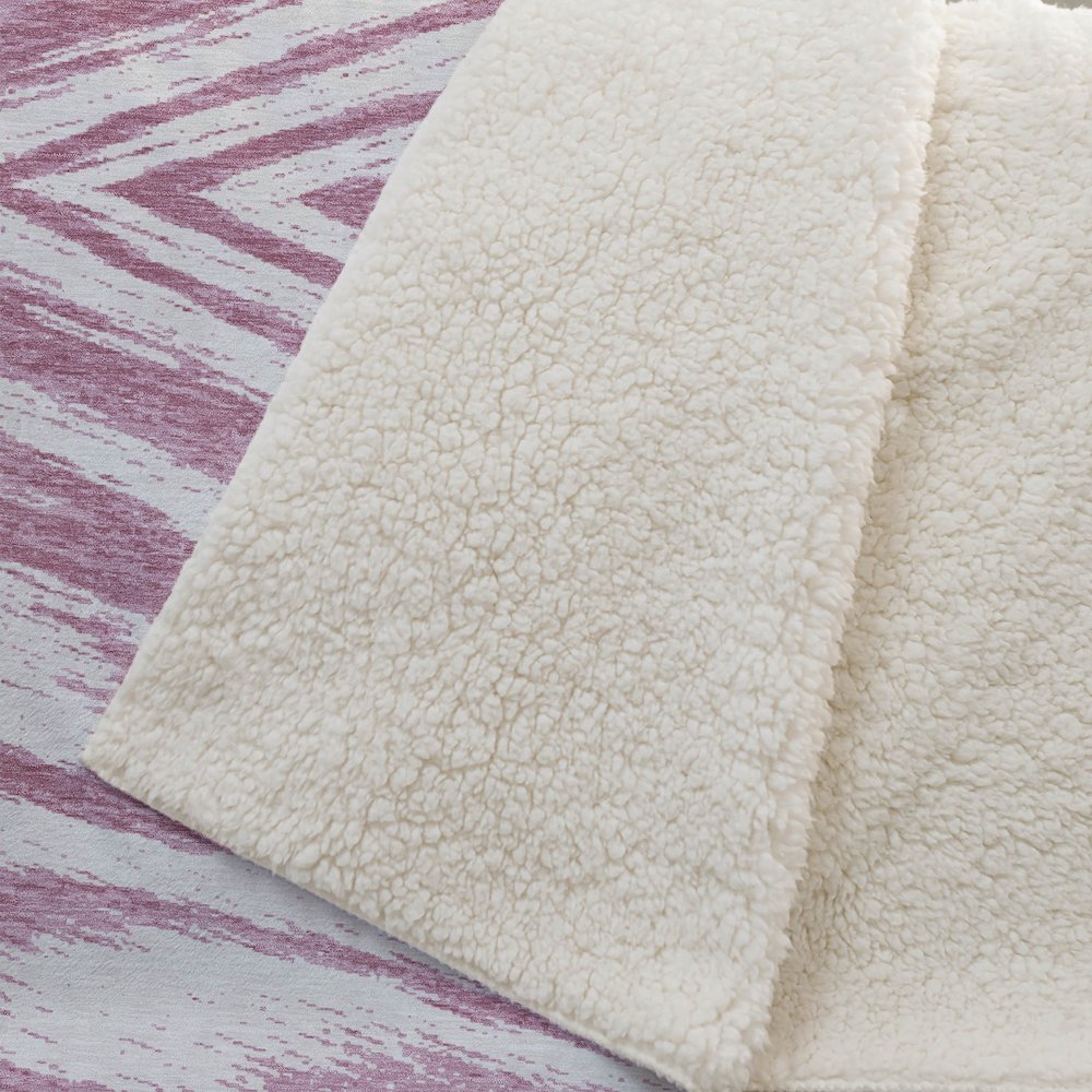 Premium Machine Washable ASB876 Blush 50" x 70" Sherpa Throw Blanket. Picture 2