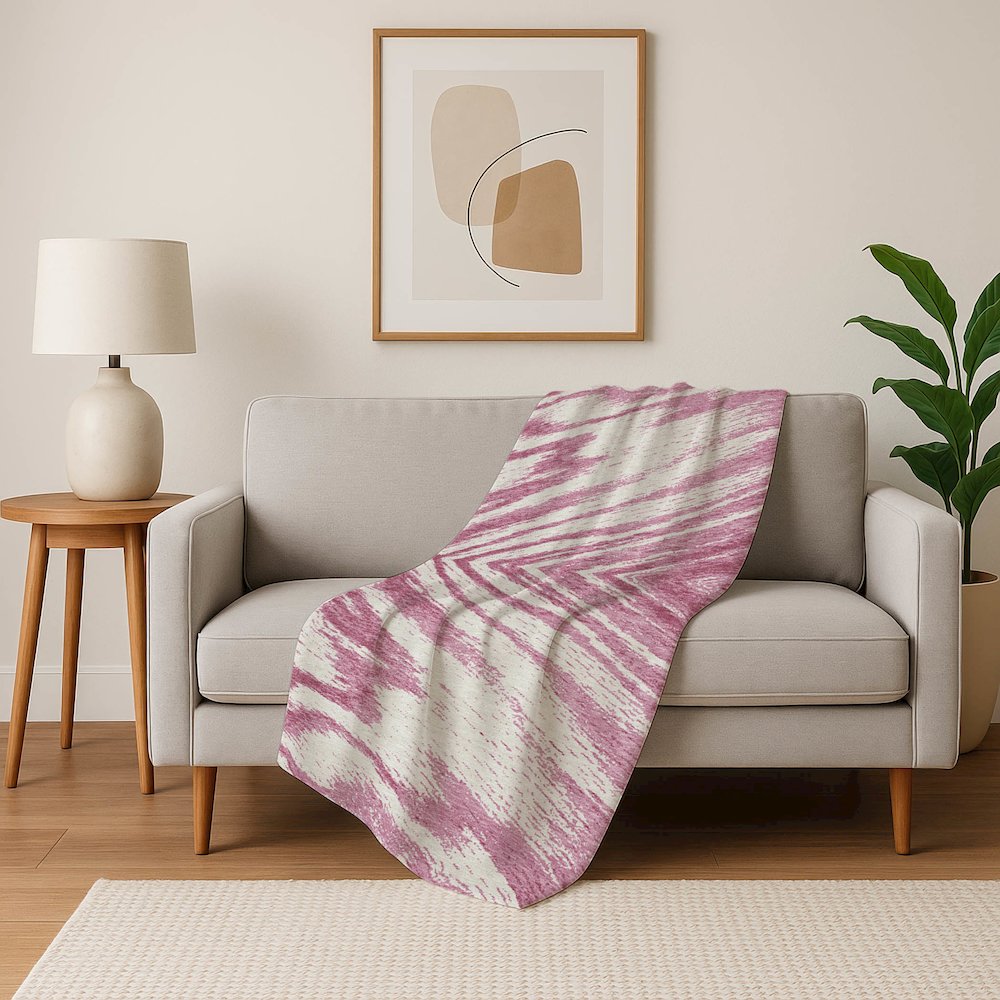 Premium Machine Washable ASB876 Blush 50" x 70" Sherpa Throw Blanket. Picture 5