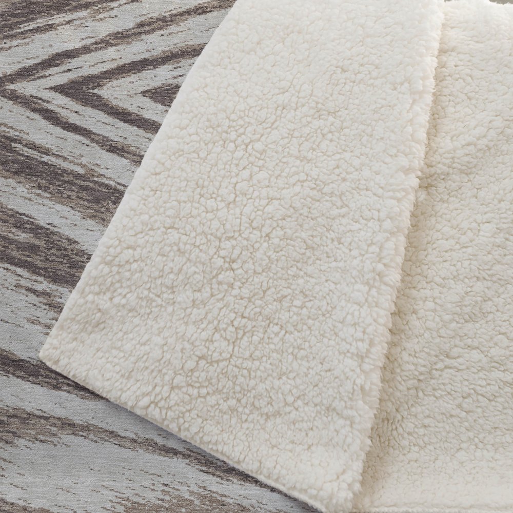 Premium Machine Washable ASB876 Brown 50" x 70" Sherpa Throw Blanket. Picture 2