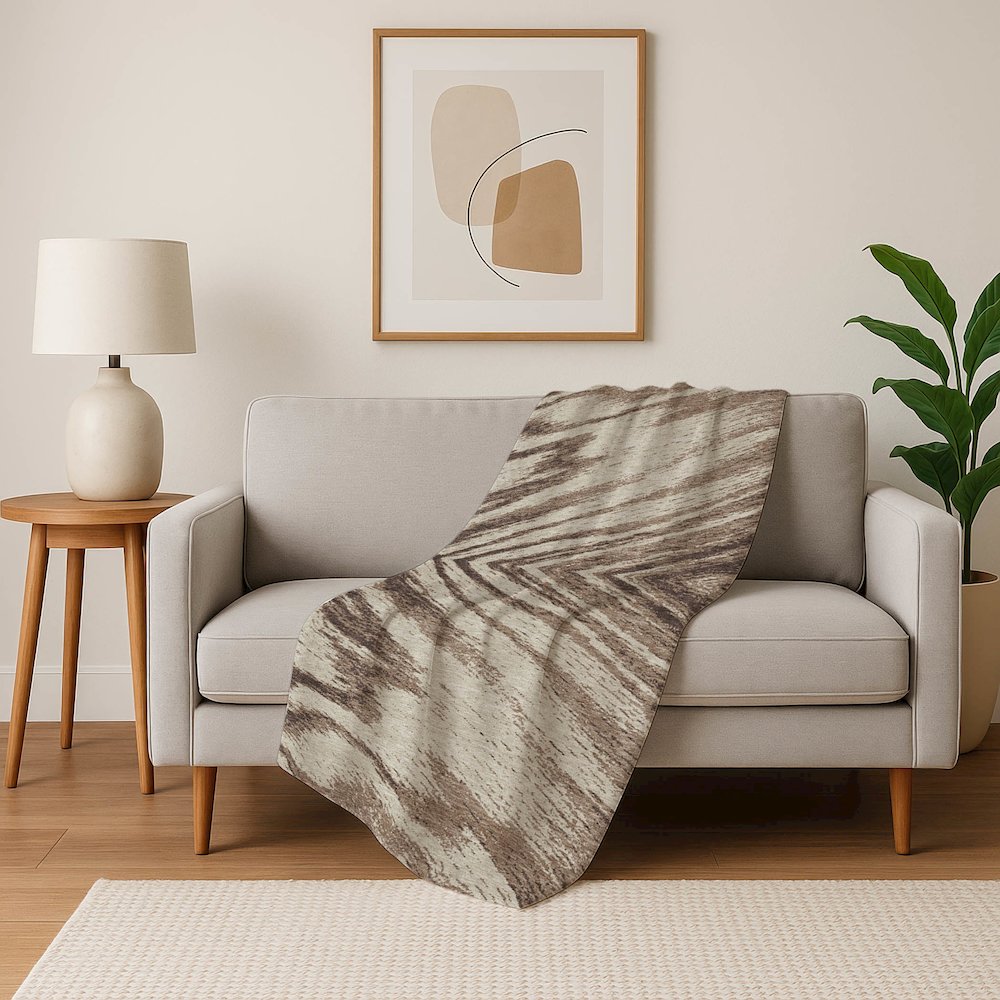 Premium Machine Washable ASB876 Brown 50" x 70" Sherpa Throw Blanket. Picture 5