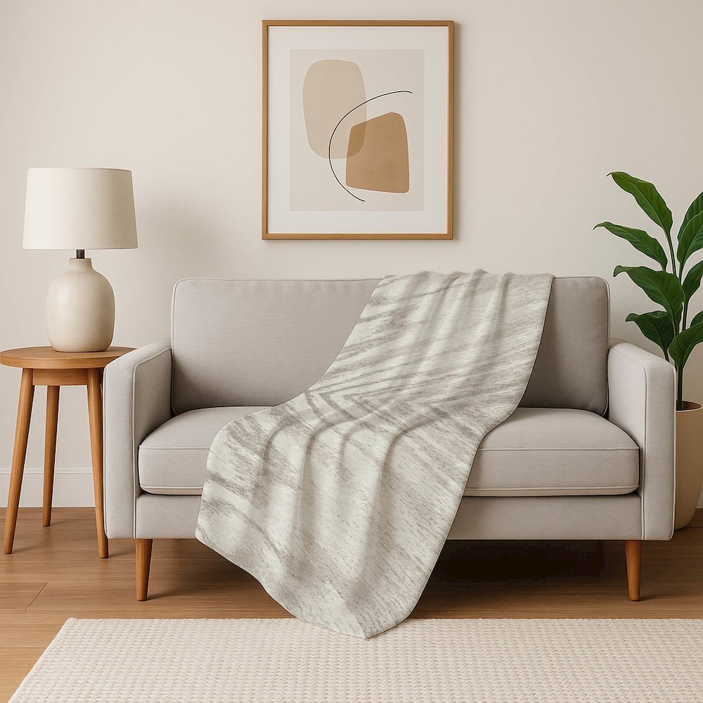 Premium Machine Washable ASB876 Ivory 50" x 70" Sherpa Throw Blanket. Picture 5
