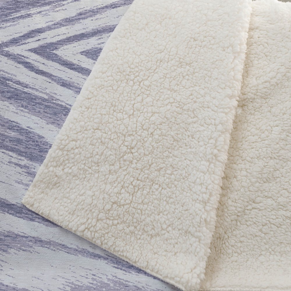 Premium Machine Washable ASB876 Lavender 50" x 70" Sherpa Throw Blanket. Picture 2