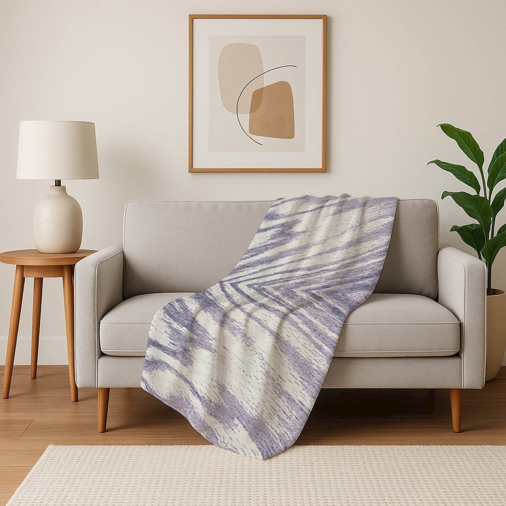 Premium Machine Washable ASB876 Lavender 50" x 70" Sherpa Throw Blanket. Picture 5