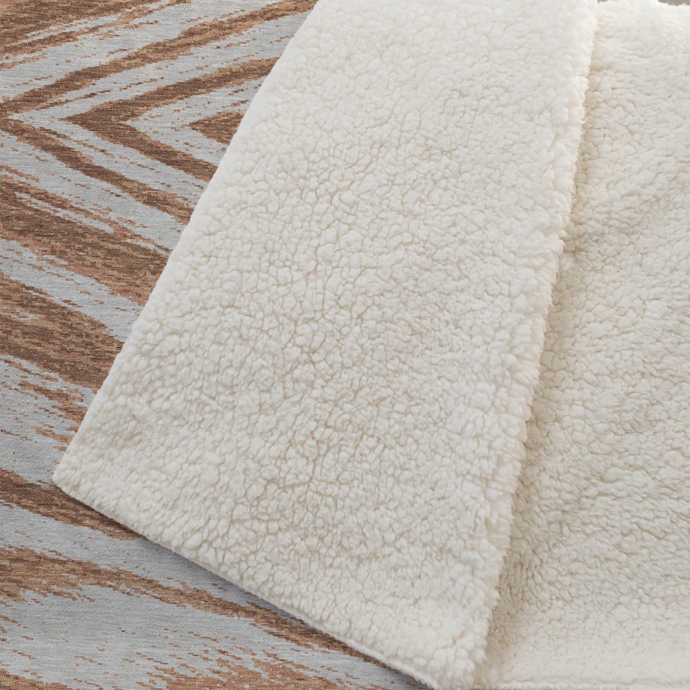 Premium Machine Washable ASB876 Paprika 50" x 70" Sherpa Throw Blanket. Picture 2