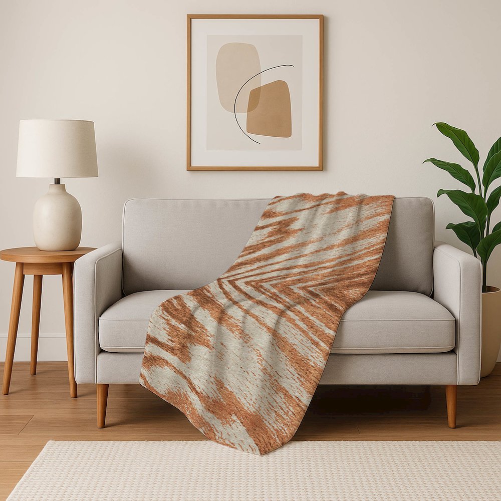 Premium Machine Washable ASB876 Paprika 50" x 70" Sherpa Throw Blanket. Picture 5