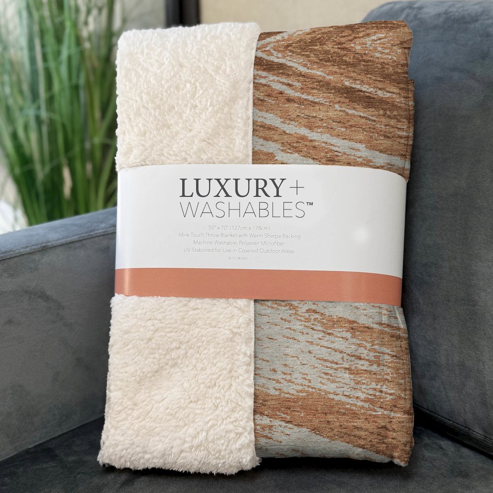 Premium Machine Washable ASB876 Paprika 50" x 70" Sherpa Throw Blanket. Picture 3