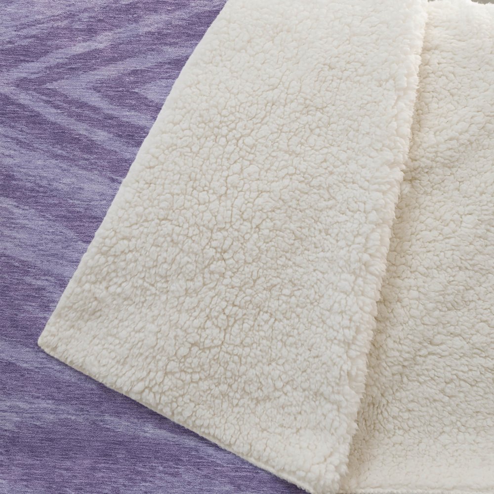 Premium Machine Washable ASB876 Purple 50" x 70" Sherpa Throw Blanket. Picture 2