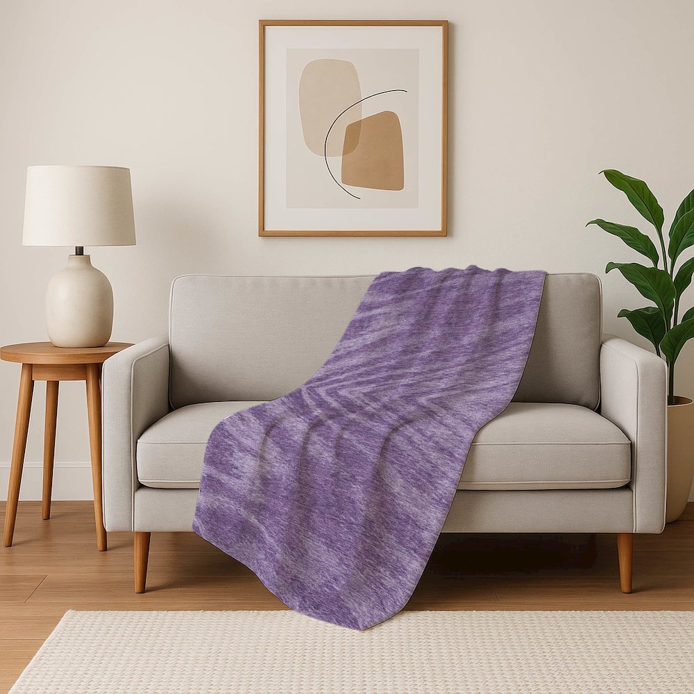 Premium Machine Washable ASB876 Purple 50" x 70" Sherpa Throw Blanket. Picture 5
