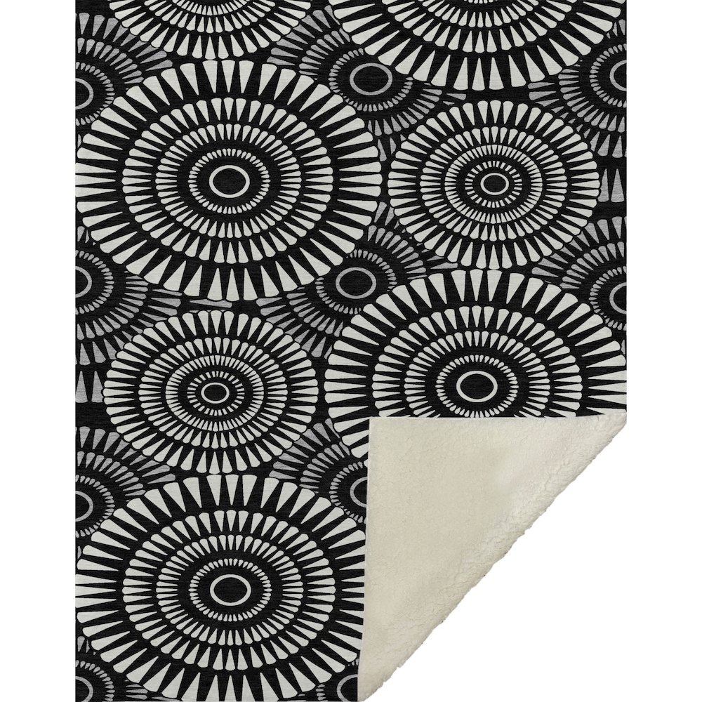 Premium Machine Washable ASB877 Black 50" x 70" Sherpa Throw Blanket. Picture 1
