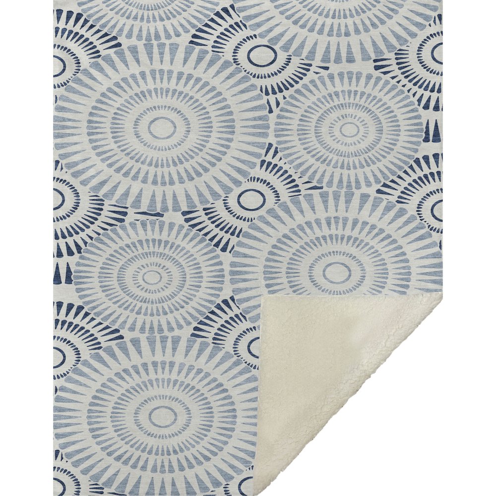 Premium Machine Washable ASB877 Blue 50" x 70" Sherpa Throw Blanket. Picture 1