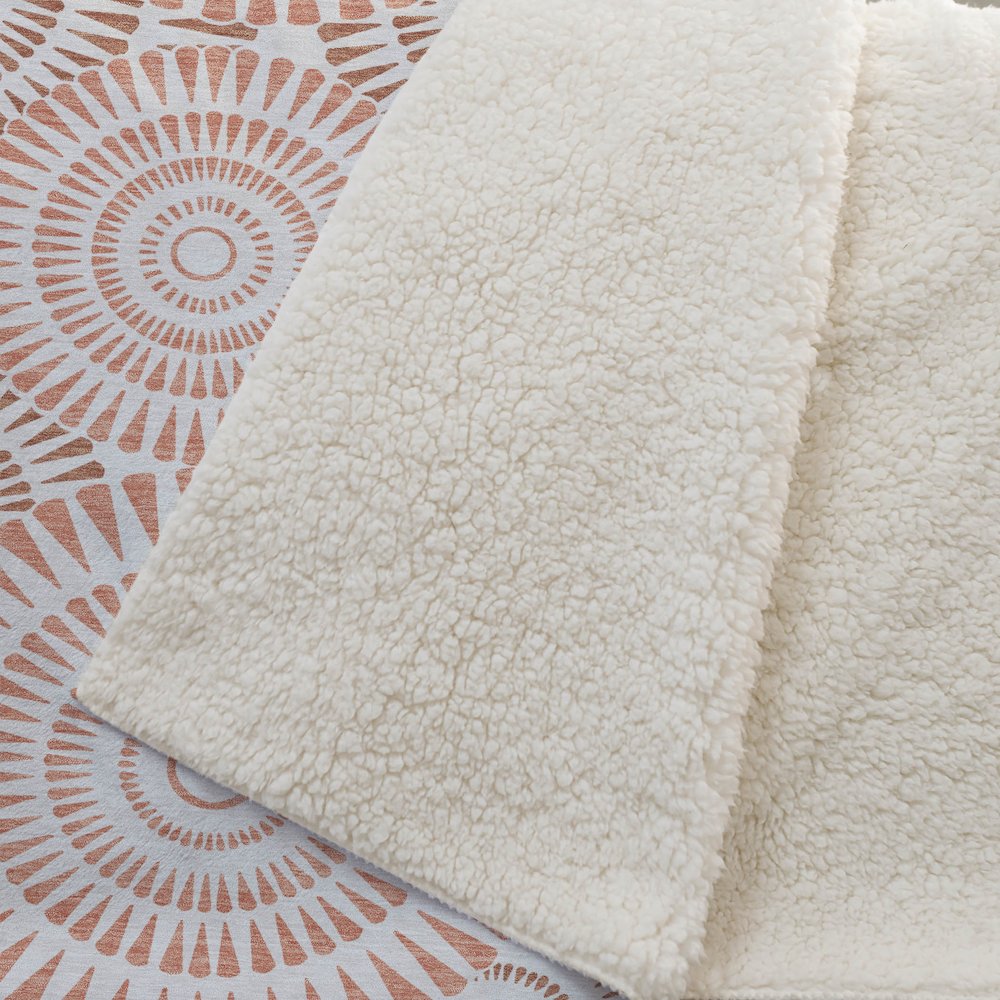 Premium Machine Washable ASB877 Coral 50" x 70" Sherpa Throw Blanket. Picture 2