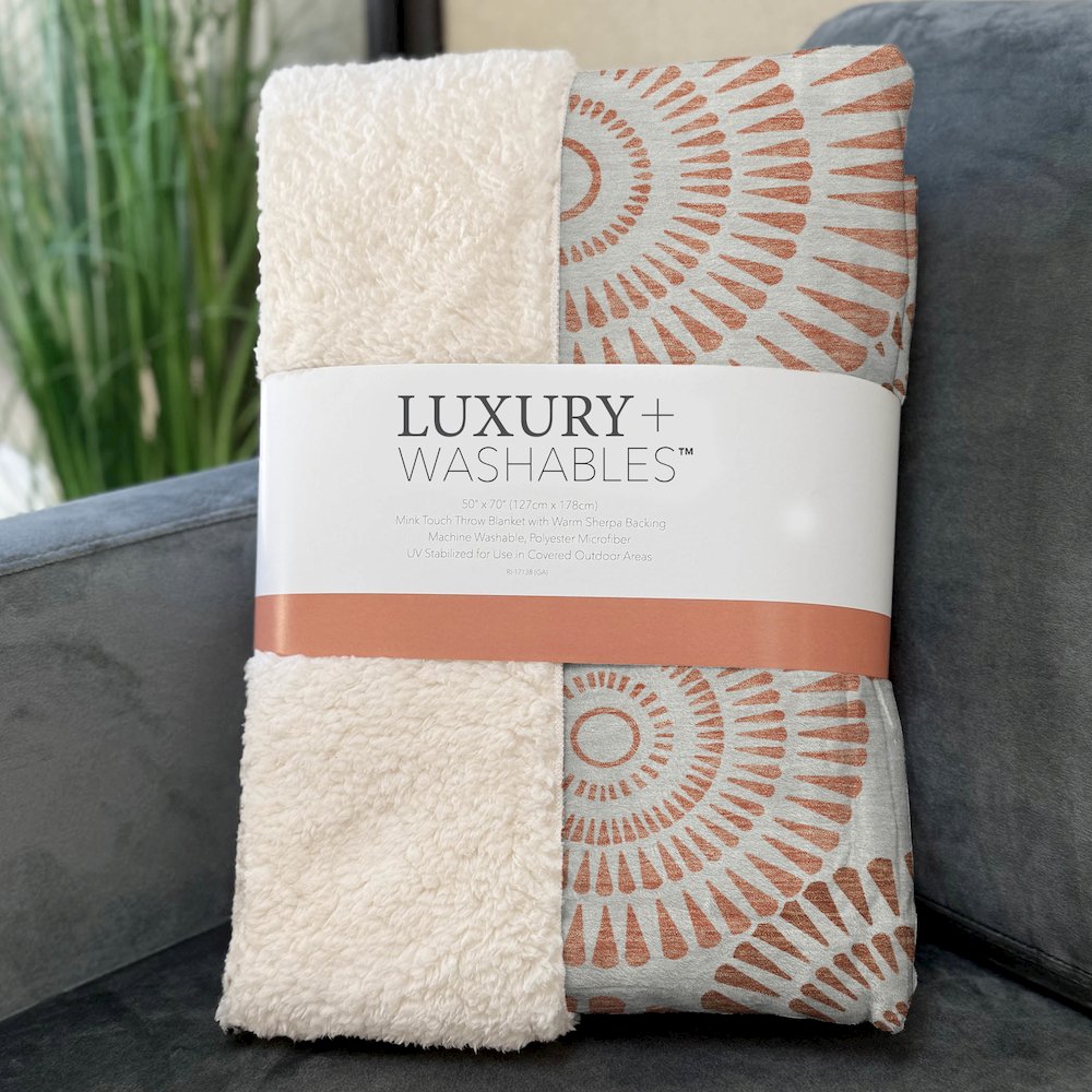 Premium Machine Washable ASB877 Coral 50" x 70" Sherpa Throw Blanket. Picture 3