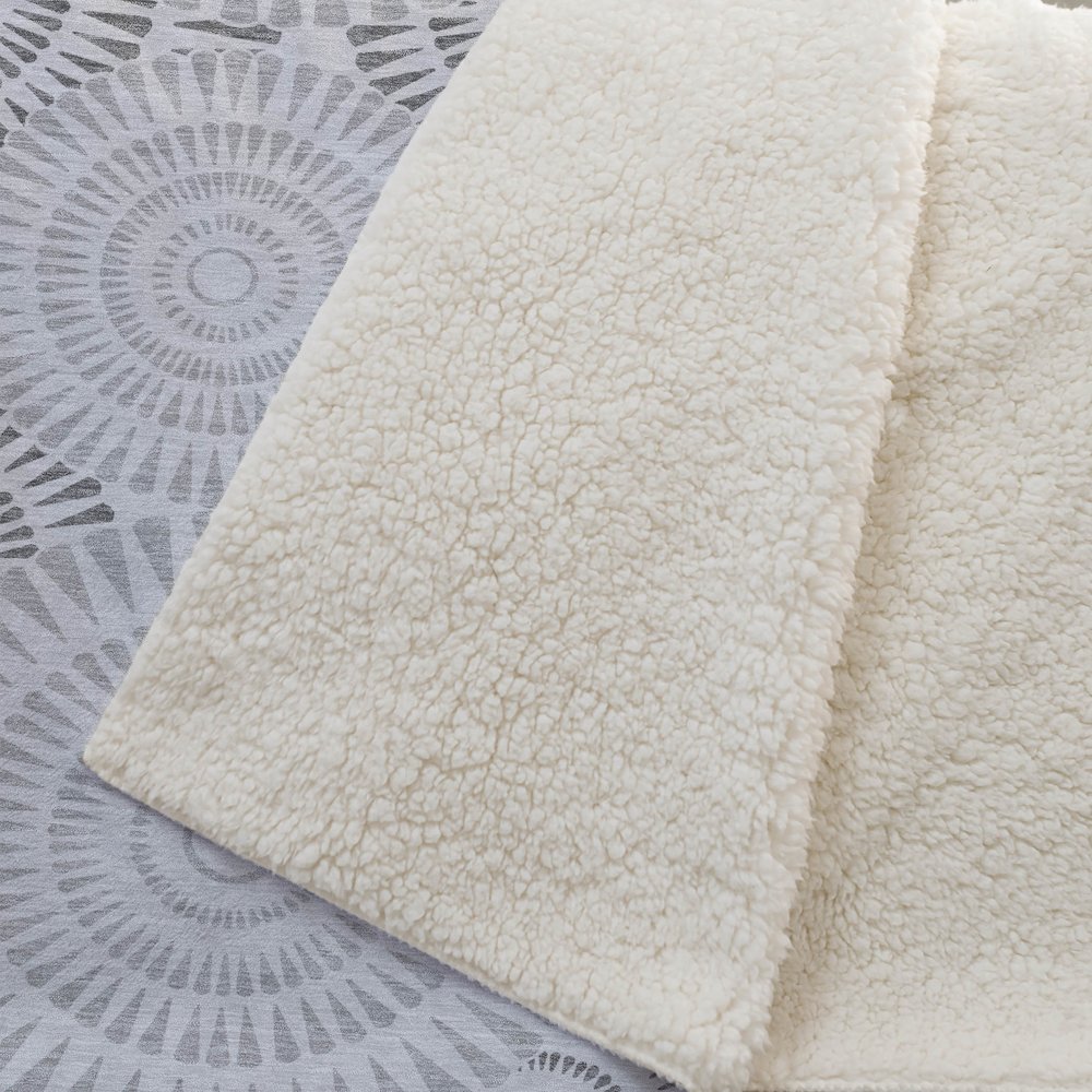Premium Machine Washable ASB877 Gray 50" x 70" Sherpa Throw Blanket. Picture 2