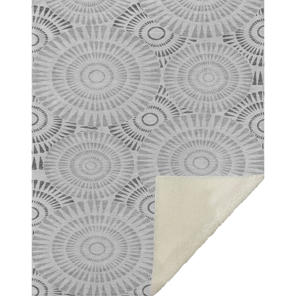 Premium Machine Washable ASB877 Gray 50" x 70" Sherpa Throw Blanket. Picture 1