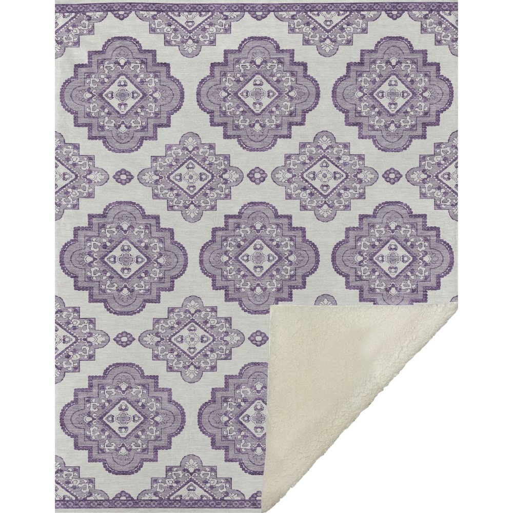 Premium Machine Washable ASB878 Lavender 50" x 70" Sherpa Throw Blanket. Picture 1
