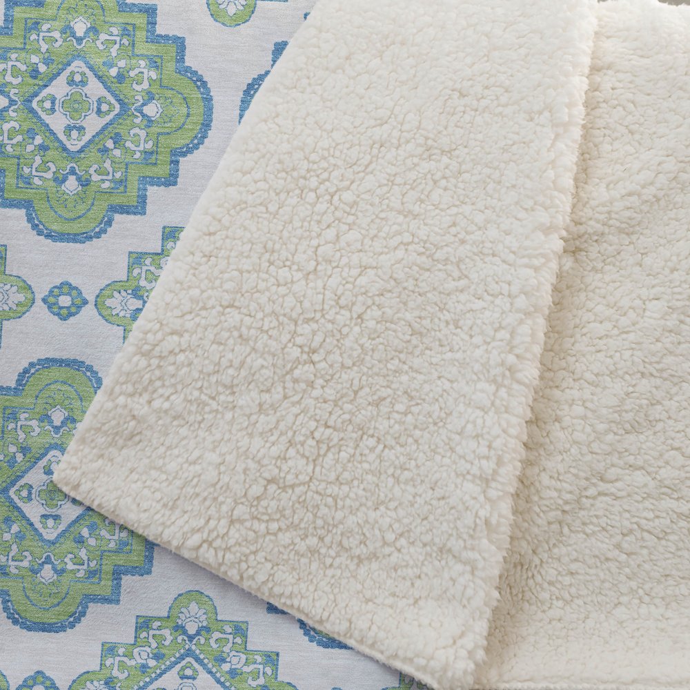Premium Machine Washable ASB878 Lime 50" x 70" Sherpa Throw Blanket. Picture 2