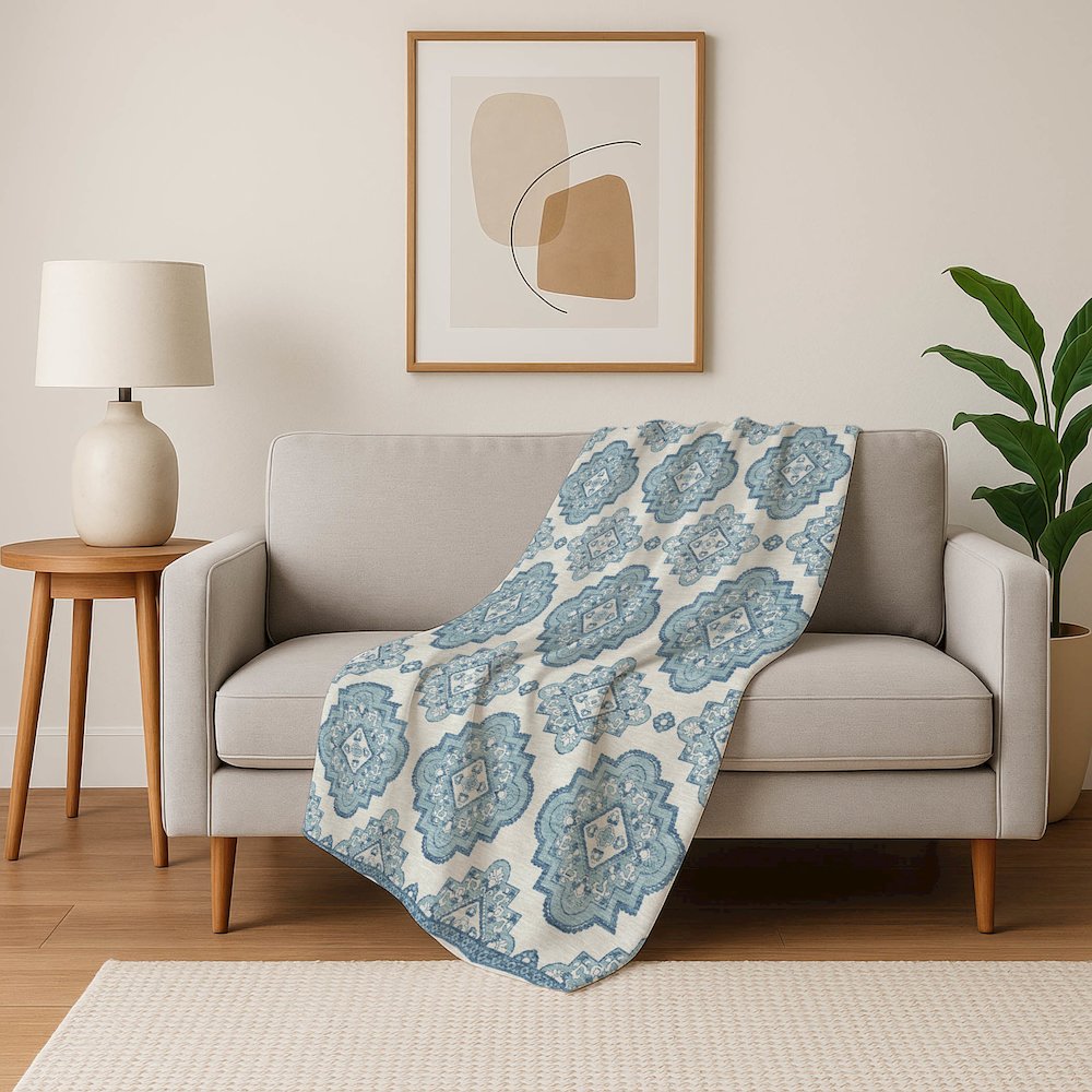 Premium Machine Washable ASB878 Teal 50" x 70" Sherpa Throw Blanket. Picture 5