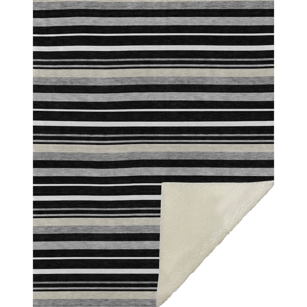 Premium Machine Washable ASB879 Black 50" x 70" Sherpa Throw Blanket. Picture 1