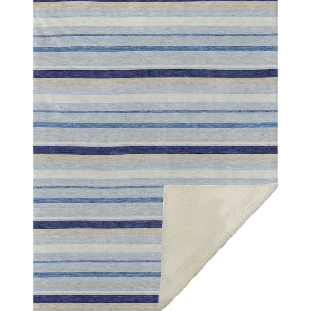 Premium Machine Washable ASB879 Blue 50" x 70" Sherpa Throw Blanket. Picture 1