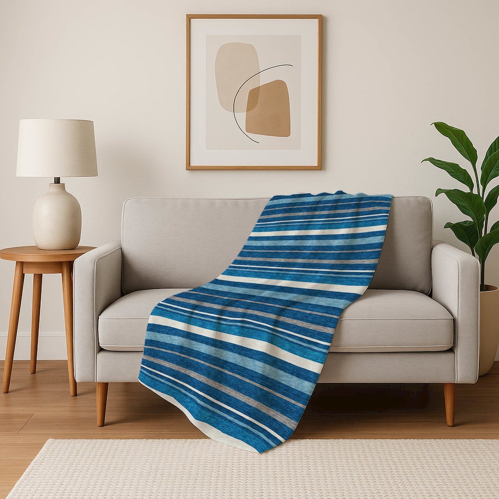 Premium Machine Washable ASB879 Denim 50" x 70" Sherpa Throw Blanket. Picture 5