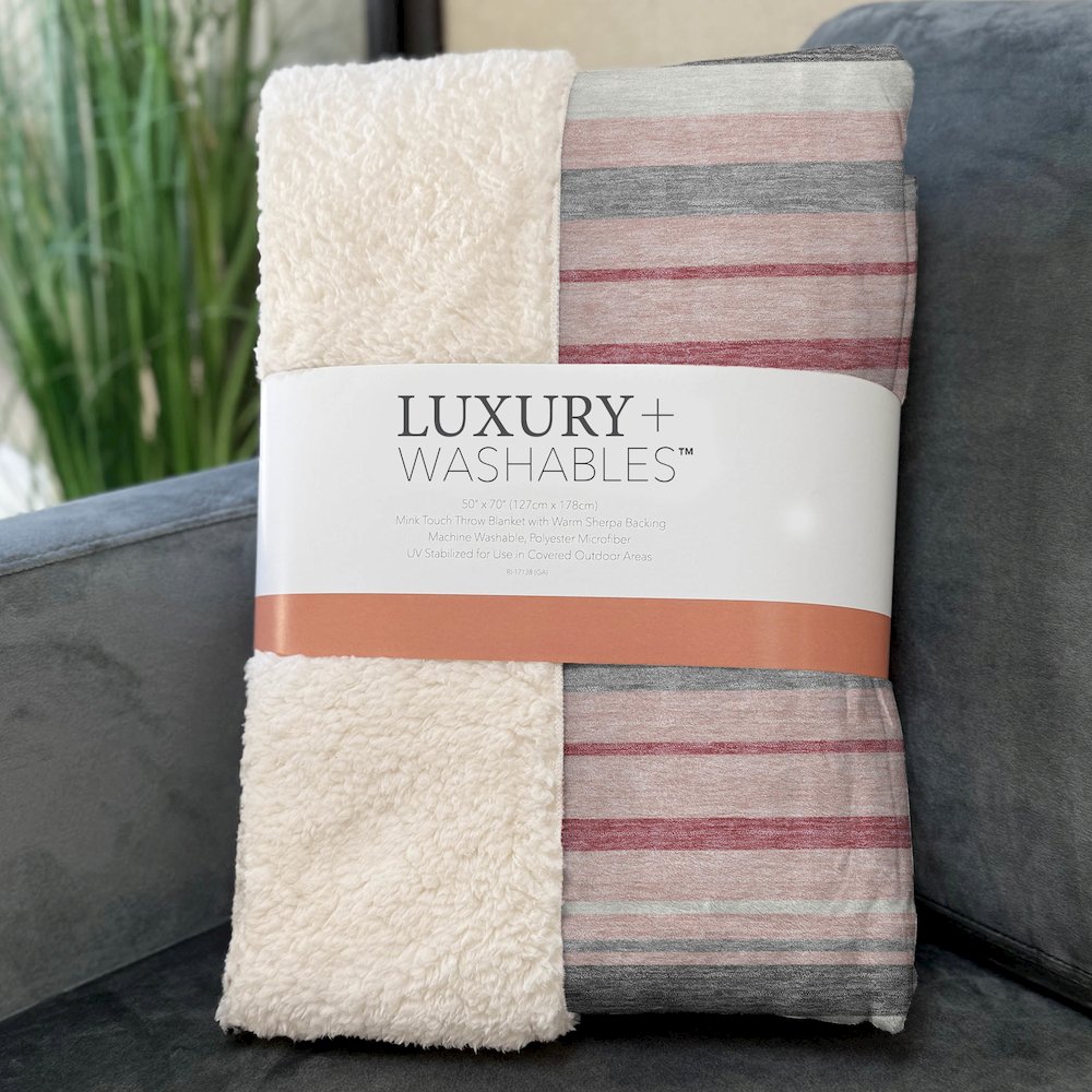 Premium Machine Washable ASB879 Pink 50" x 70" Sherpa Throw Blanket. Picture 3